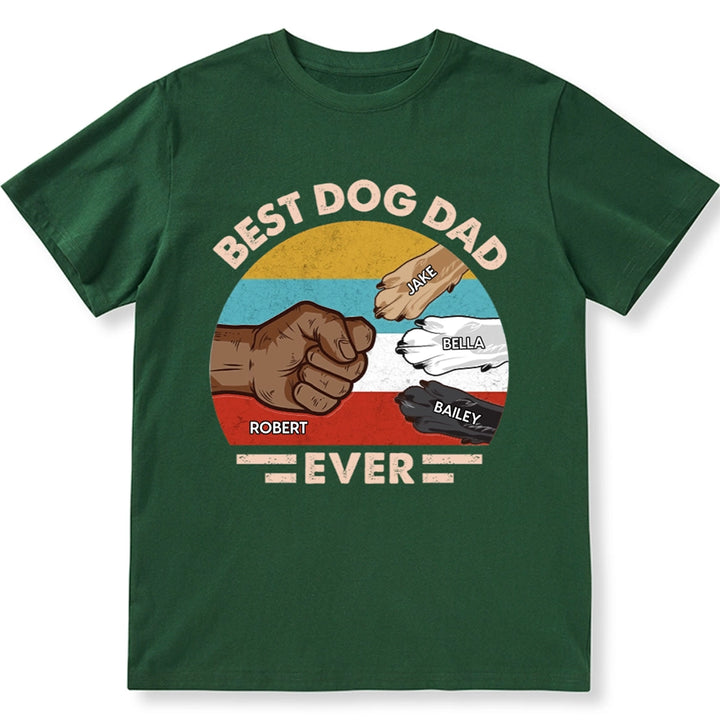 Dog Paws Best Dog Dad - Personalized Custom Unisex T-shirt