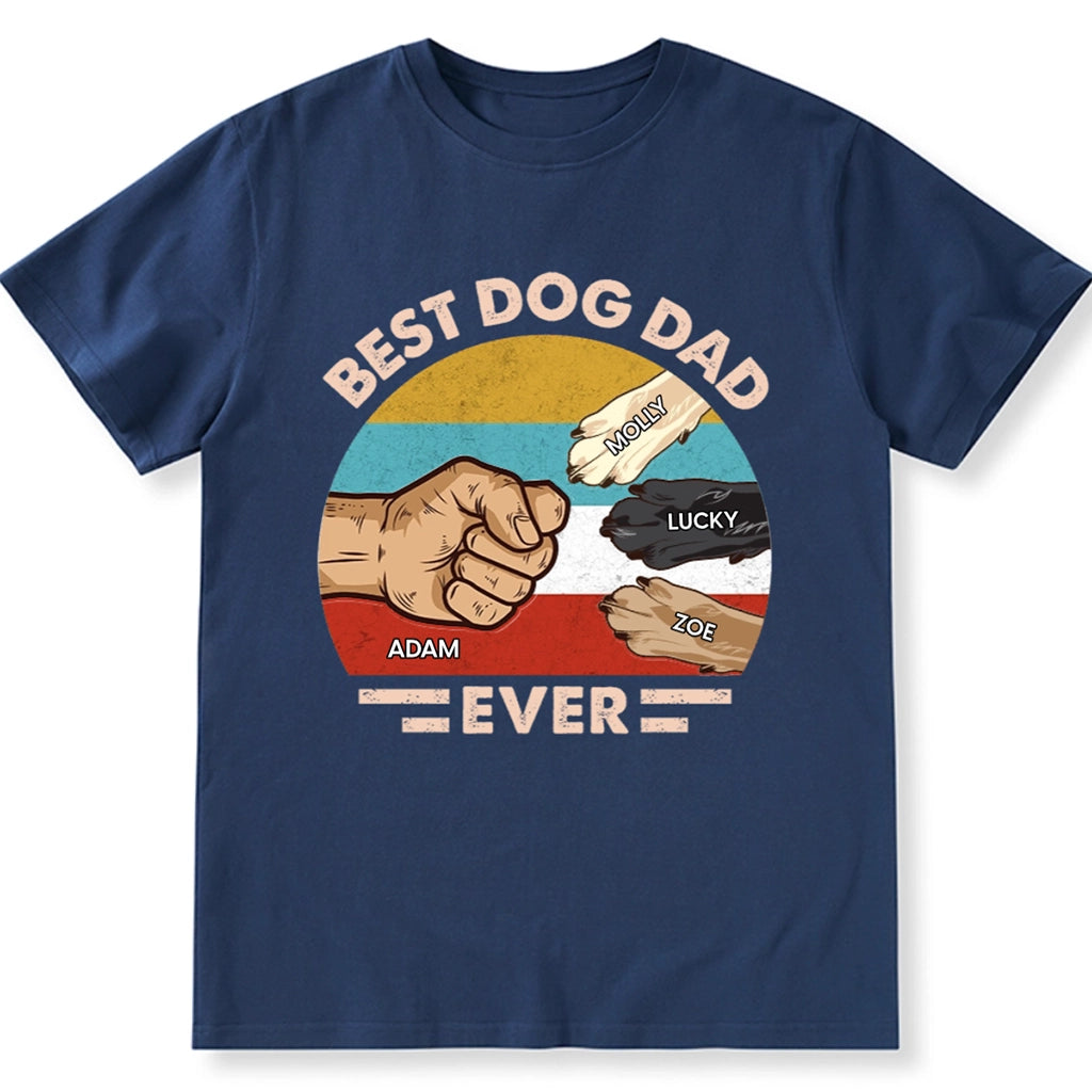 Dog Paws Best Dog Dad - Personalized Custom Unisex T-shirt