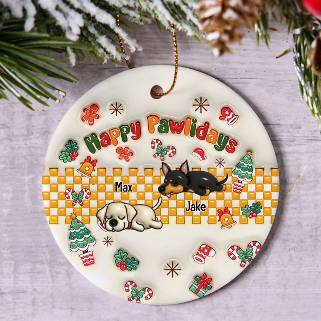 Jolly Pawlidays - Personalized Christmas Ornament