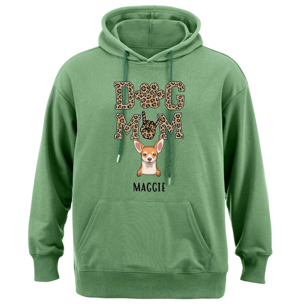 Leopard Dog Mom - Personalized Custom Hoodie