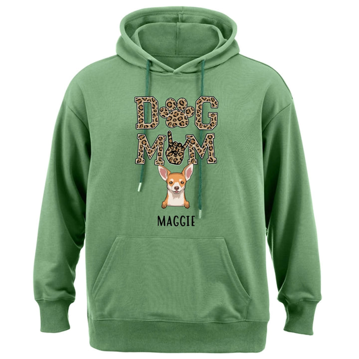 Leopard Dog Mom - Personalized Custom Hoodie